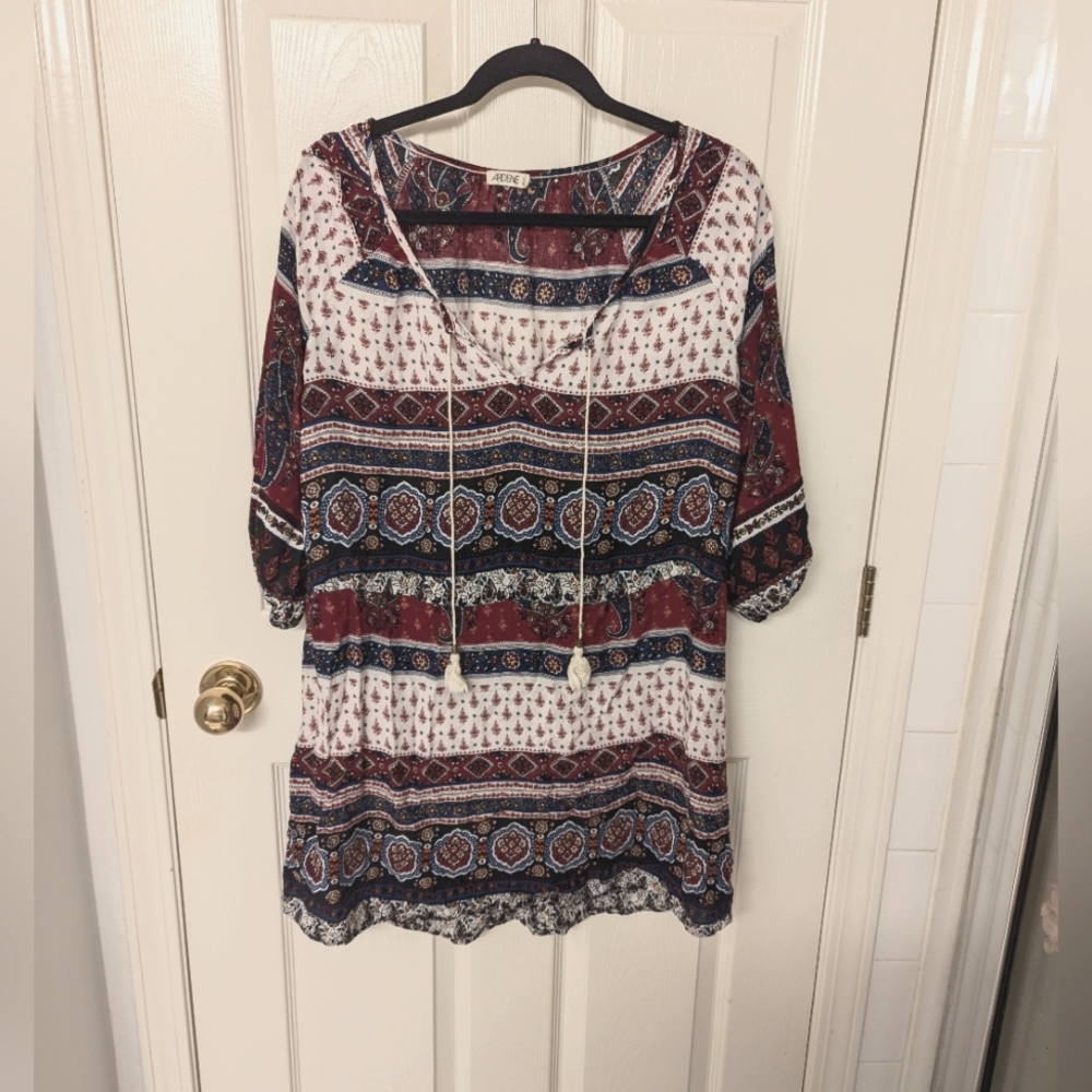 Ardene Boho Tribal Tunic Top Dress Large